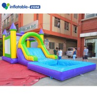 Kids play Inflatable jumping bouncer castle with water slide and water pool